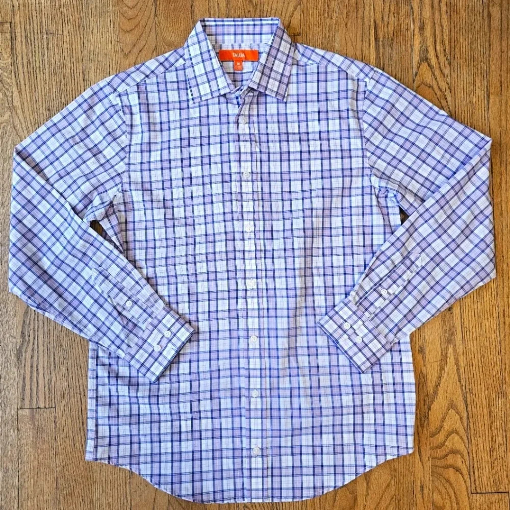 Tallia Boys purple check shirt size 18